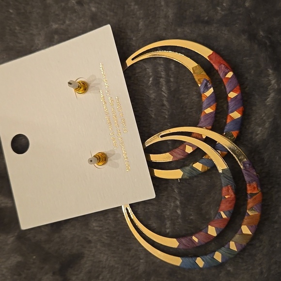 Josslyn Gold Multicolor Hoop Earrings - Picture 3 of 4